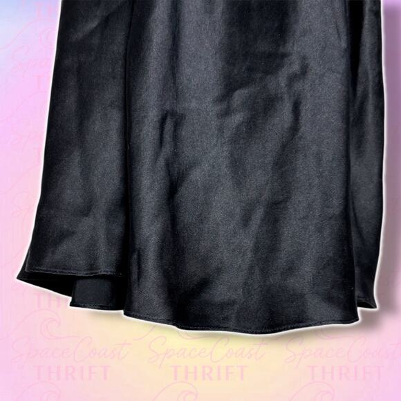 Frederick’s Black Satin Beaded Mesh Slip Dress 90s - XS/S - Picture 5 of 7